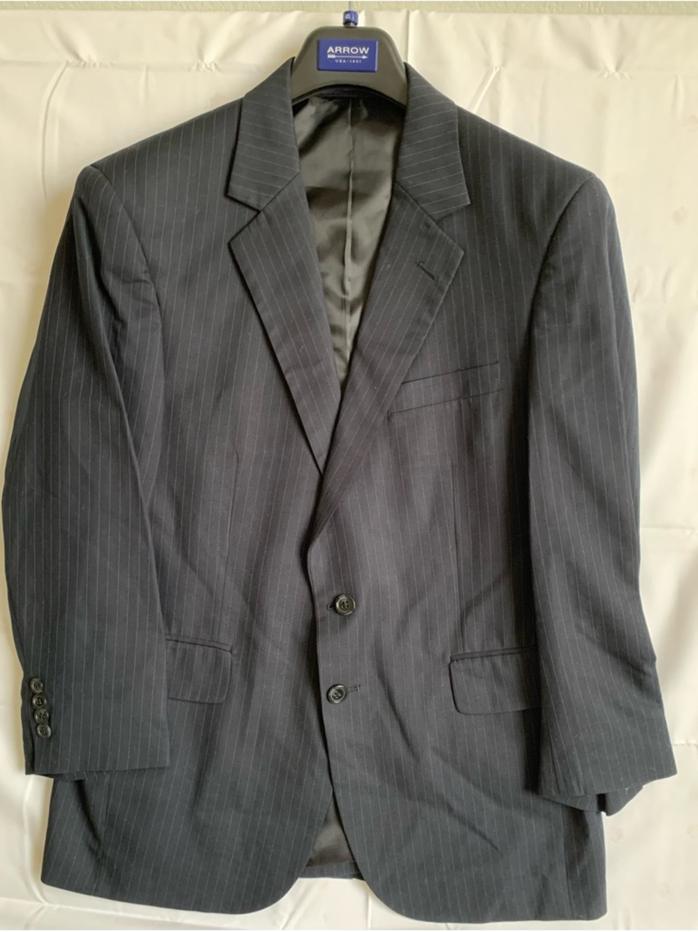 Arrow Men's Navy Pinstripe Two-Button Suit Jacket